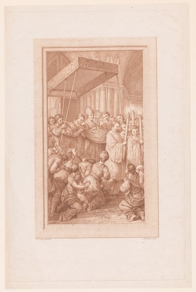 Processie met monstrans door Jean Baptiste Lucien