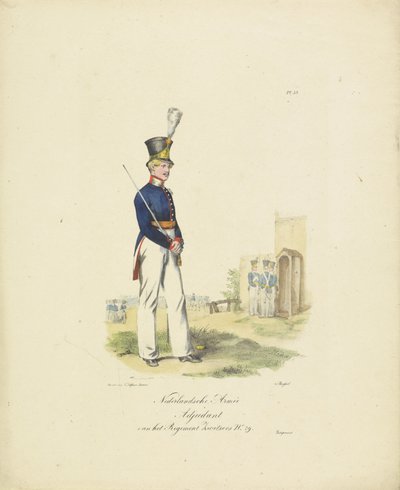 Adjudant van het regiment Zwitsers, 1820-1825 door Jean Baptiste Madou