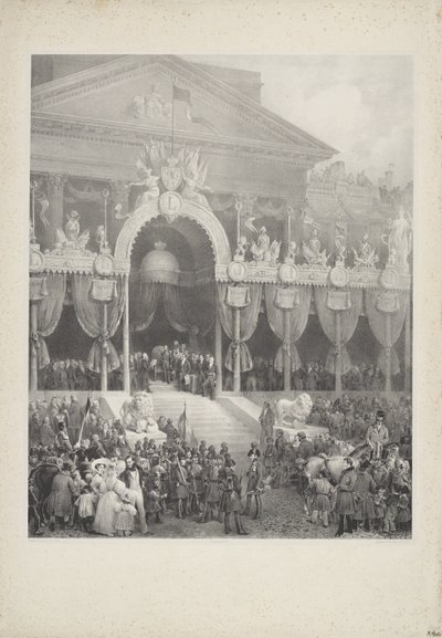 Inhuldiging van Leopold I als koning der Belgen, 1831 door Jean Baptiste Madou