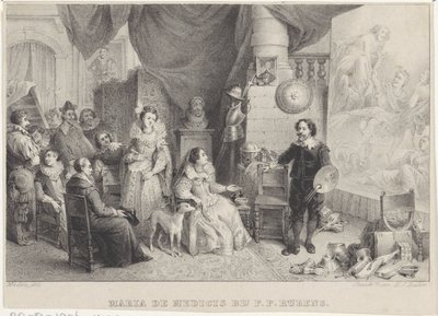 Maria de Medici bij Rubens in zijn atelier door Jean Baptiste Madou