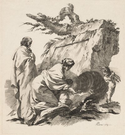 Rust tijdens de vlucht naar Egypte door Jean Baptiste Marie Pierre
