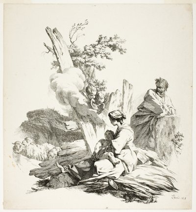 De vlucht naar Egypte door Jean Baptiste Marie Pierre
