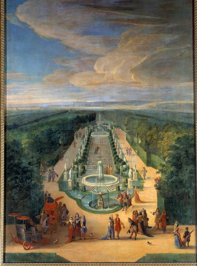 Zicht op het bos van de Galerie des Antiques in de tuinen van Versailles. Schilderij door Jean-Baptiste Martin (de Oudere) (1659-1735) Rond 1688. Versailles, Musée du Château door Jean Baptiste Martin