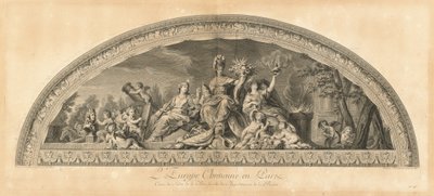 Christelijk Europa in Vrede, Centrum van de Salon van Vrede naast de Kamers van de Koningin [pl. 45] door Jean Baptiste Masse