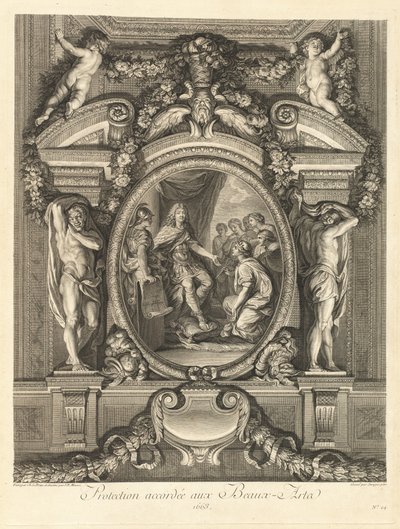 Bescherming verleend aan de Schone Kunsten 1663 [pl. 24] door Jean Baptiste Masse