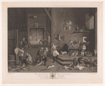 Keukenscène met open haard door Jean Baptiste Michel