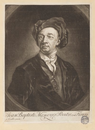 Portret van Monnoyer uit "Le Livre de toutes sortes de fleurs d