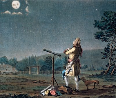 Bernard le Bovier de Fontenelle overpeinst de pluraliteit van werelden, 1791 door Jean Baptiste Morret