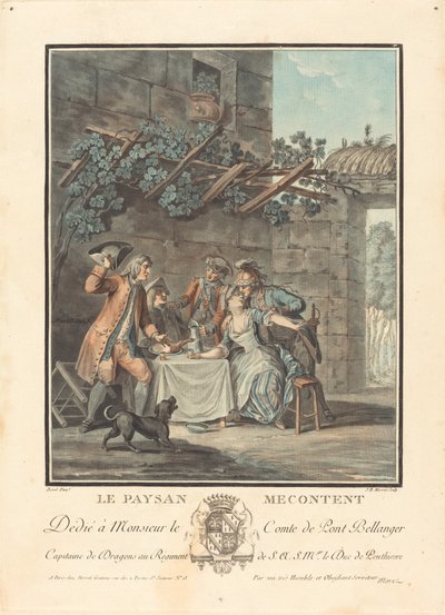 De ontevreden boer door Jean Baptiste Morret after Antoine Borel