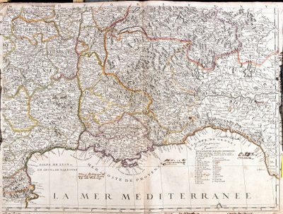 Kaart van Dauphiné en Provence (Frankrijk) door Jean Baptiste Nolin