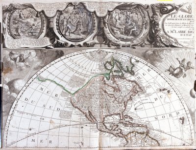 Kaart van Noord-Amerika door Jean Baptiste Nolin