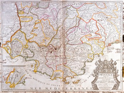 Kaart van de Provence (Frankrijk) door Jean Baptiste Nolin