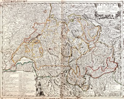Kaart van Zwitserland door Jean Baptiste Nolin