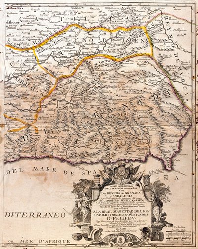 Kaart van de provincie Granada (Spanje) (Gravure) door Jean Baptiste Nolin