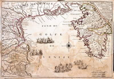 Kaart van de Golf van Venetië, Adriatische Zee door Jean Baptiste Nolin