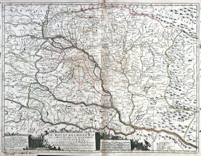 Kaart van het Koninkrijk Hongarije (gravure) door Jean Baptiste Nolin