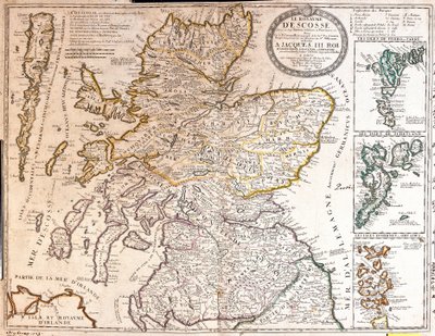 Kaart van het Koninkrijk Schotland, onder het bewind van James II door Jean Baptiste Nolin