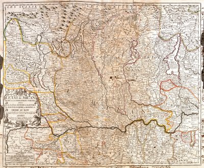 Kaart van het gebied van Milaan (Italië) door Jean Baptiste Nolin