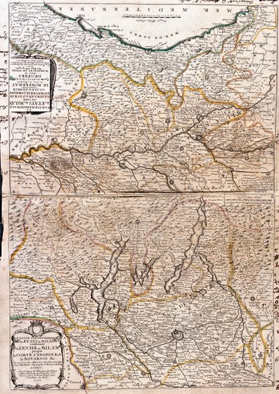 Kaart van het gebied van Milaan (Italië) door Jean Baptiste Nolin