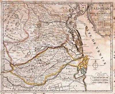 Kaart van het gebied van Padua en Polesine (Italië) (Gravure) door Jean Baptiste Nolin