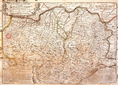 Kaart van het gebied van Parma (Italië) (Gravure) door Jean Baptiste Nolin