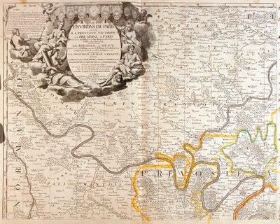 Kaart van het noordwesten van Île-de-France door Jean Baptiste Nolin