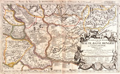 Kaart van het oostelijke deel van het Koninkrijk Hongarije (Gravure) door Jean Baptiste Nolin