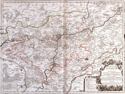Kaart van de provincie Namen (België) (gravure) door Jean Baptiste Nolin