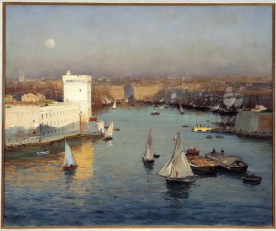 Uitzicht op de Oude Haven van Marseille vanaf de Pharo door Jean Baptiste Olive