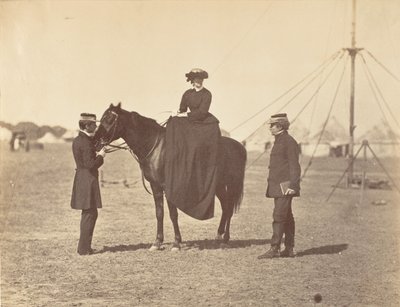 [Lady Canning op haar Zwarte Arabier en Lord Clyde, Opperbevelhebber], 1858-61 door Jean Baptiste Oscar Mallitte