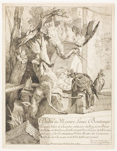 Vier jachtonderwerpen, nr. 1 door Jean Baptiste Oudry