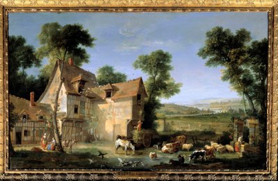 De boerderij door Jean Baptiste Oudry