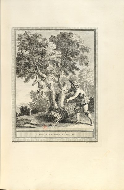 De dood en de houthakker door Jean Baptiste Oudry
