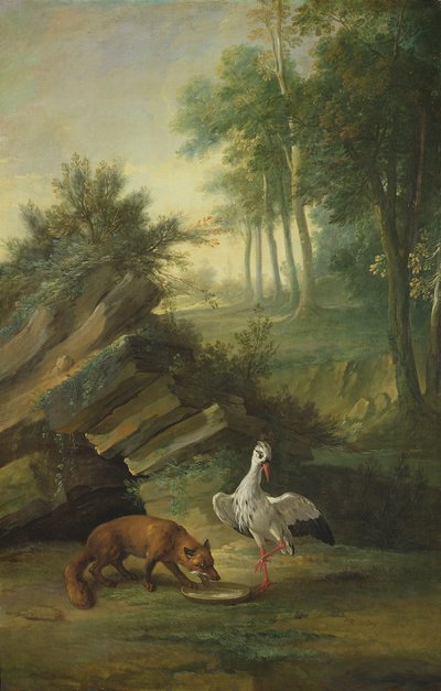 De vos en de ooievaar, 1747 door Jean Baptiste Oudry