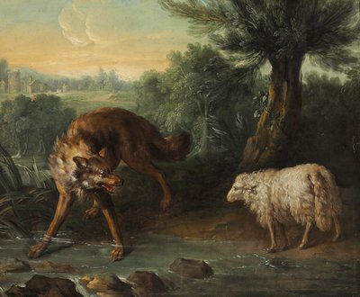 De wolf en het lam door Jean Baptiste Oudry