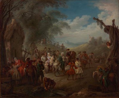 Troepen op mars, ca. 1725 door Jean Baptiste Pater