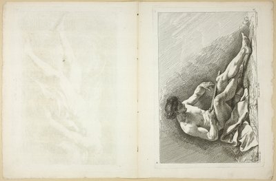Figuur (recto en verso), uit Seconde livre de figures d’Academies gravées en Partie par les Professeurs de l’Académie Royale door Jean Baptiste Perronneau