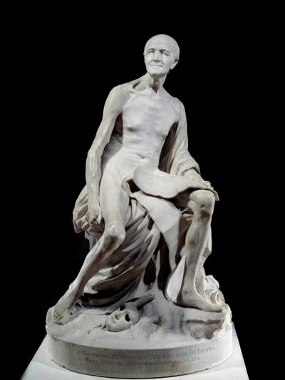 François-Marie Arouet genaamd Voltaire naakt door Jean Baptiste Pigalle