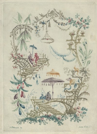 Chinoiserie uit Nouvelle Suite de Cahiers Arabesques Chinois, 1790-99 door Jean Baptiste Pillement