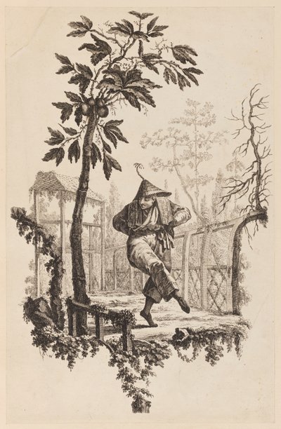 Figuur onder tak door Jean Baptiste Pillement