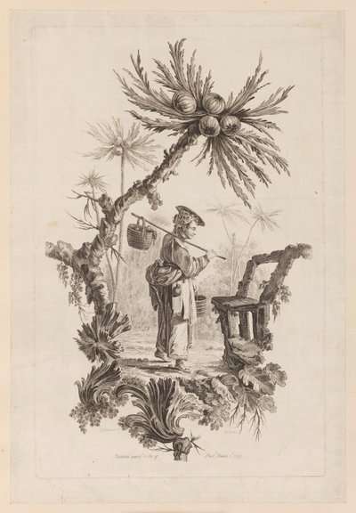 Figuur met Mand Onder Tak door Jean Baptiste Pillement