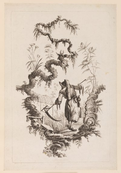 Figuur met zeis onder tak door Jean Baptiste Pillement