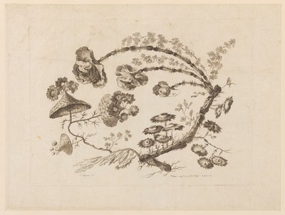 Bloemtakken, uit "Recueil de Differentes Fleurs de Fantaisie Dans le Goût Chinois" door Jean Baptiste Pillement