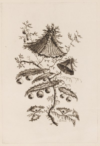 Bloementak, uit "Fleures Persannes" door Jean Baptiste Pillement