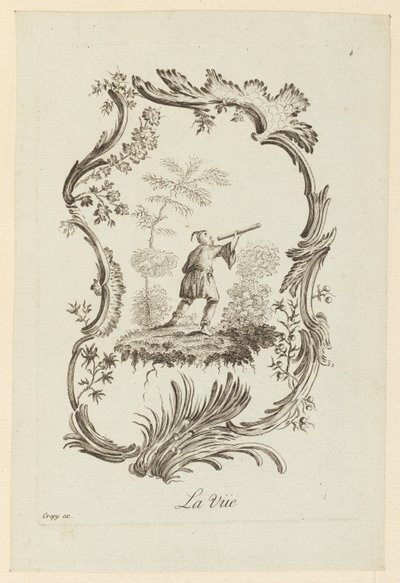La Vue, uit "Le Cinq Sens" door Jean Baptiste Pillement