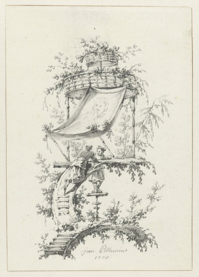 Ornamentale compositie in chinoiserie-stijl door Jean Baptiste Pillement