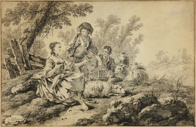 Pastorale scène door Jean Baptiste Pillement