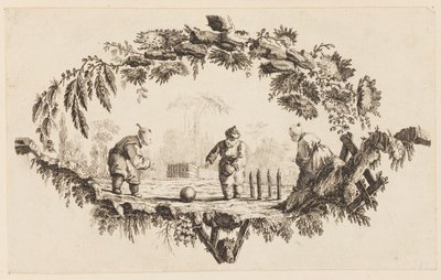 Drie Figuren die met een Bal Spelen, uit "Recueil de Plusieurs Jeux d