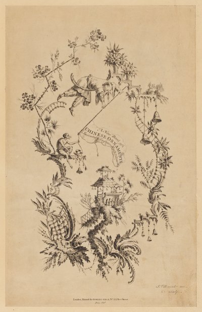 Titelpagina, uit "Een nieuw boek van Chinese ornamenten" door Jean Baptiste Pillement