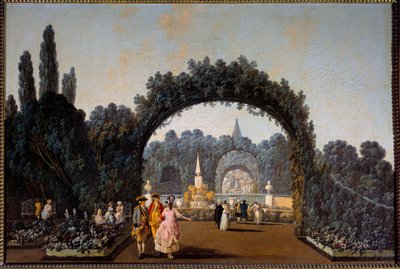 Uitzicht op de tuinen van Benfica in Lissabon in 1785 door Jean Baptiste Pillement